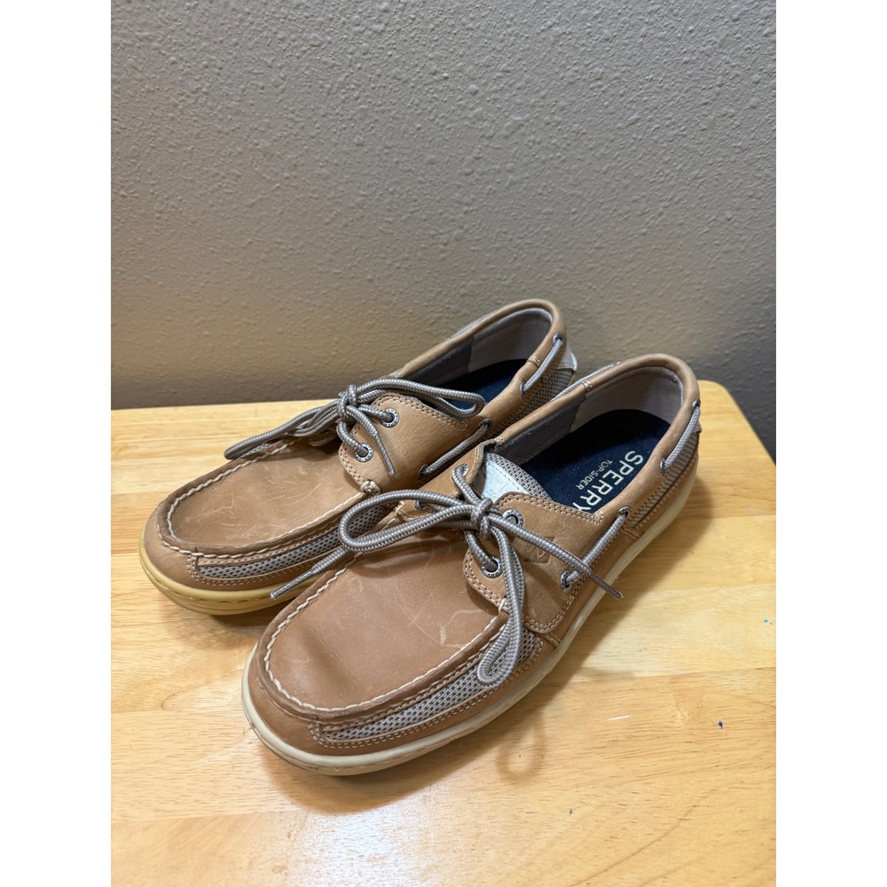 Sperry Top-Sider Boat Shoes Mens 8M Tan Leather Mesh 0771246
